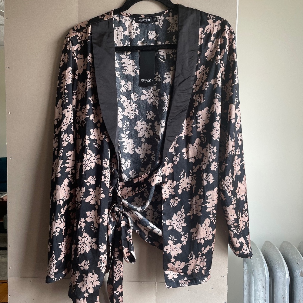 Growing Together Floral Wrap Jacket from Nasty Gal